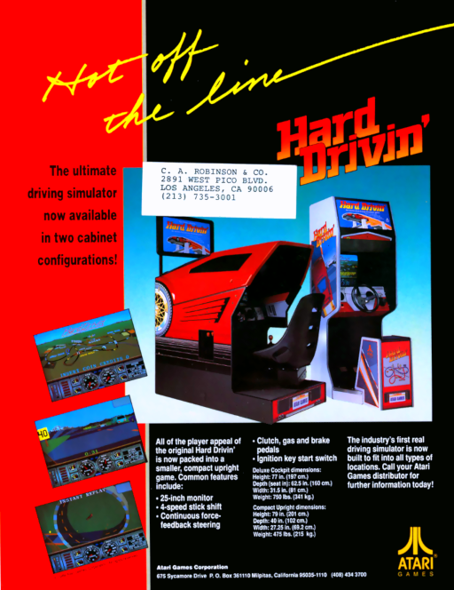 Hard Drivin' (cockpit, British, rev 5) Game Cover